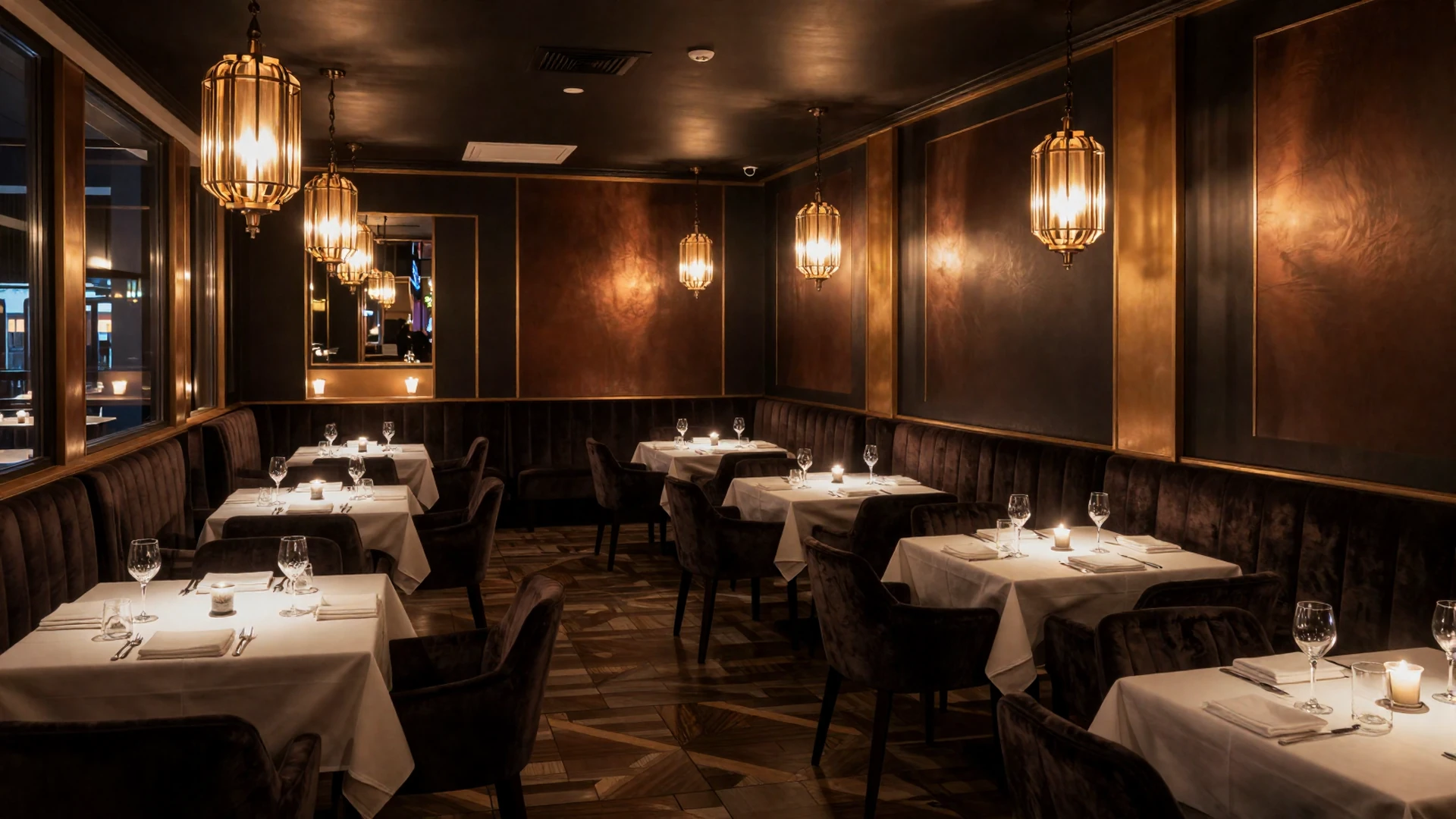 Elegantní interiér Večerního Salonu - restaurace a kasino v srdci Česka