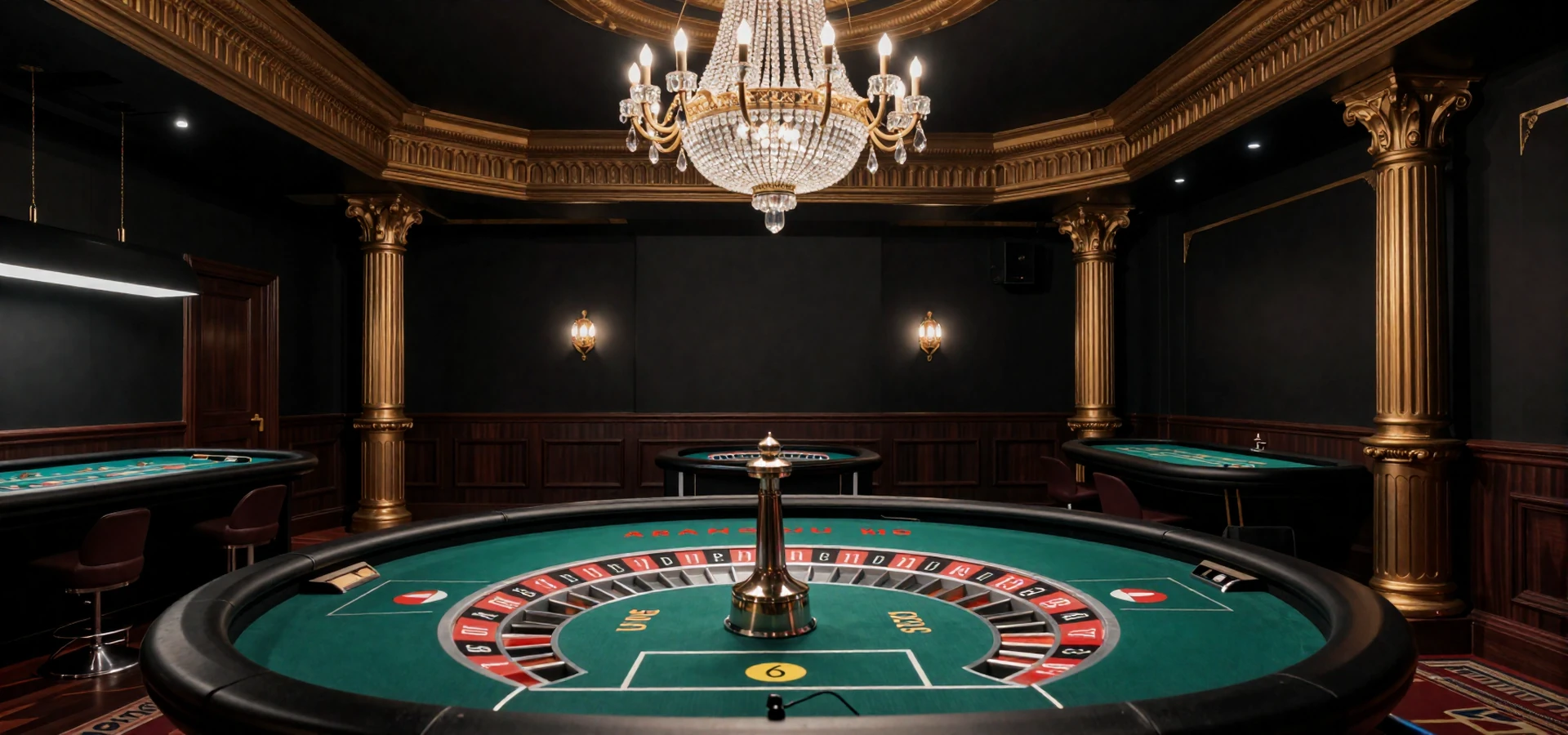 Elegantní interiér kasina Večerní Salon - ruleta, stolní hry a VIP prostor